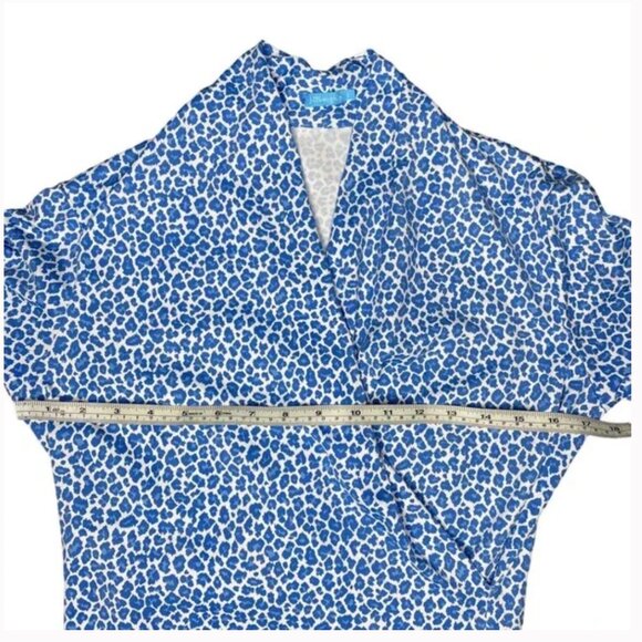 J. McLaughlin Catalina Blue Leopard Print Wrap Dress SZ S - Picture 8 of 11